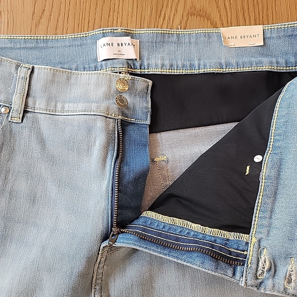 Lane Bryant Womens Size 24 Tighter Tummy Jeans High Rise Pedal Stretch Denim Mom - Picture 3 of 11